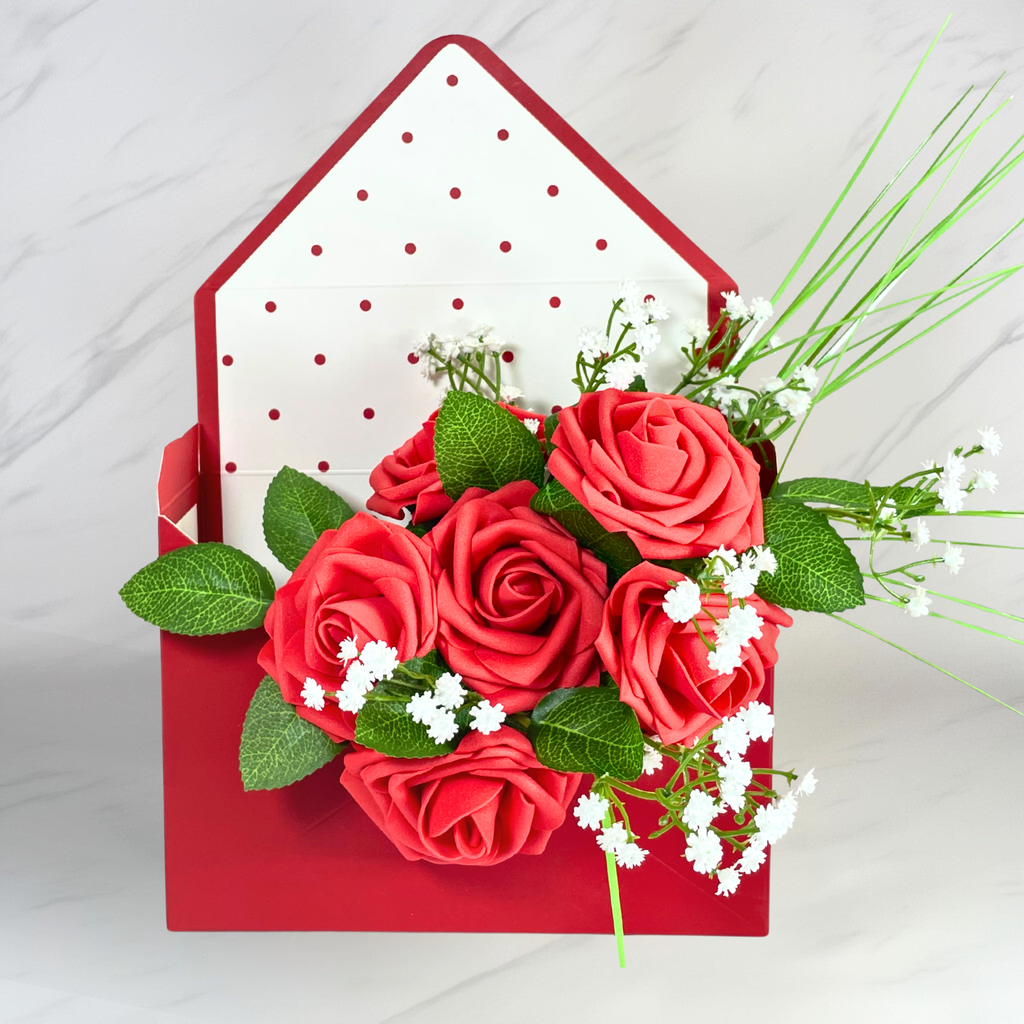 Red Rose Message Box (Artificial Flowers)