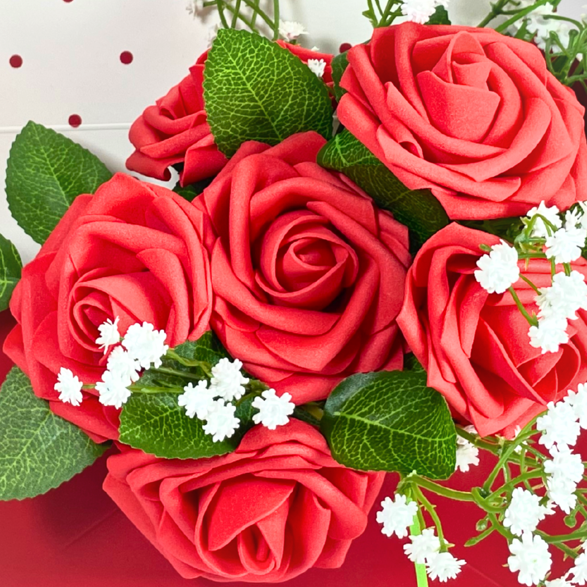 Red Rose Message Box (Artificial Flowers)