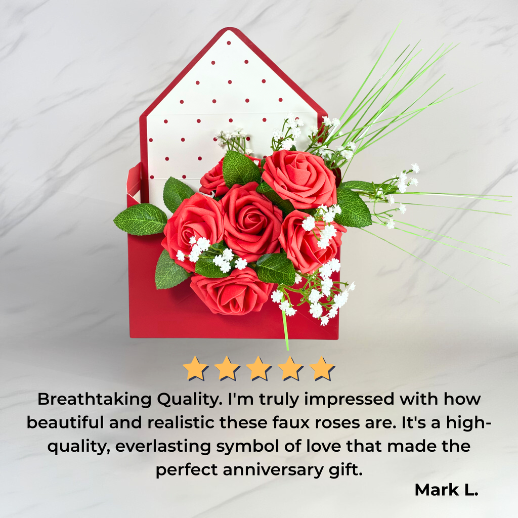 Red Rose Message Box (Artificial Flowers)