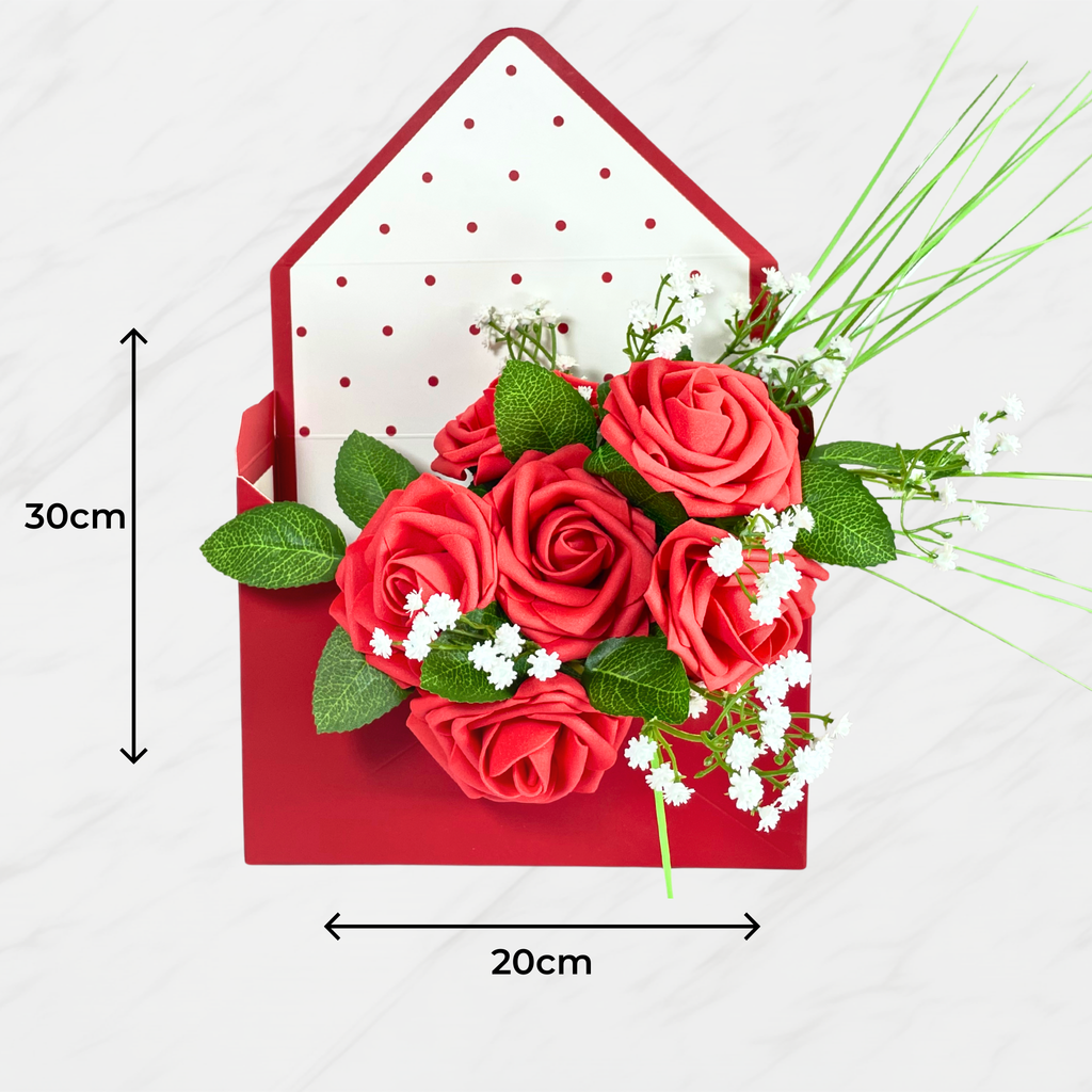 Red Rose Message Box (Artificial Flowers)