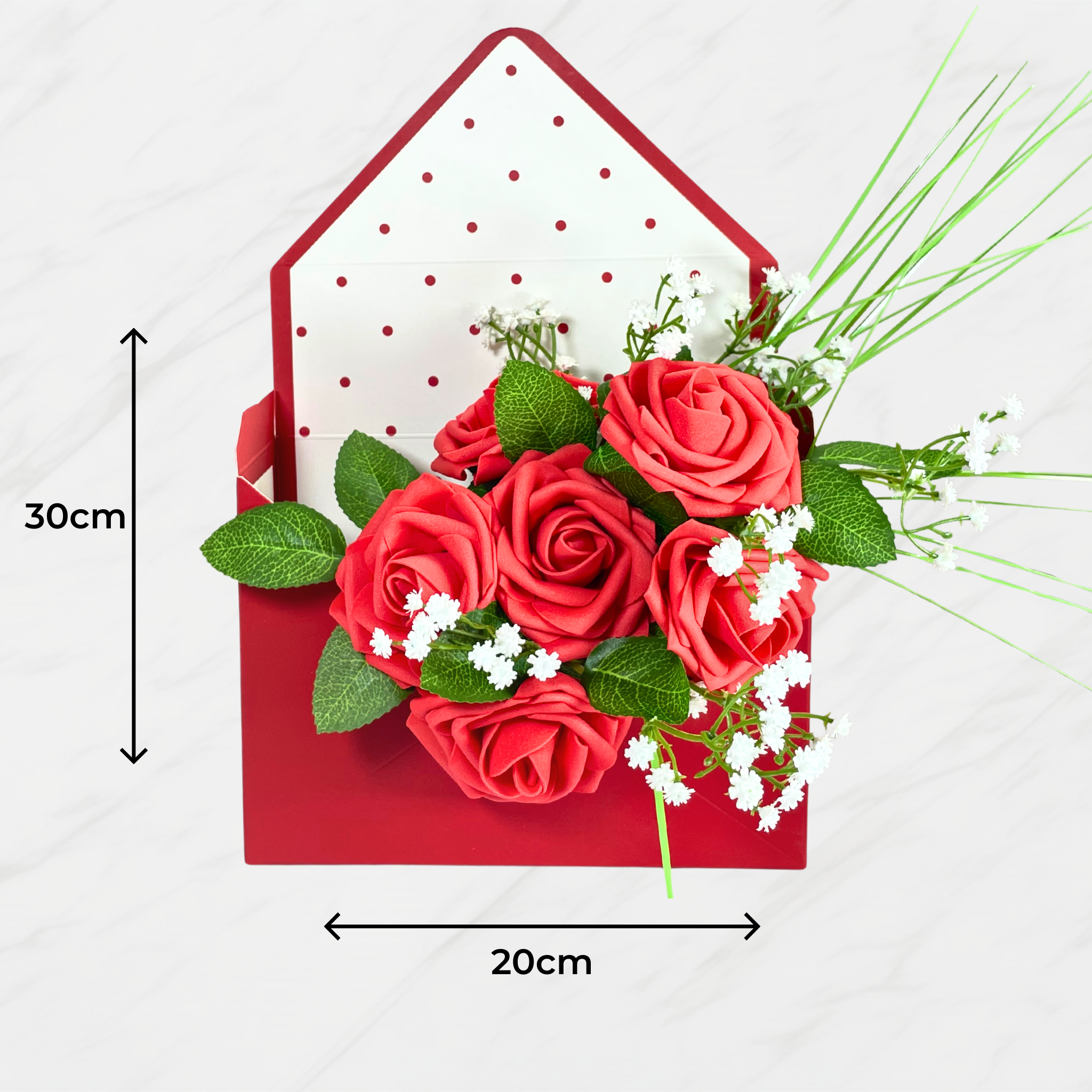 Red Rose Message Box (Artificial Flowers)