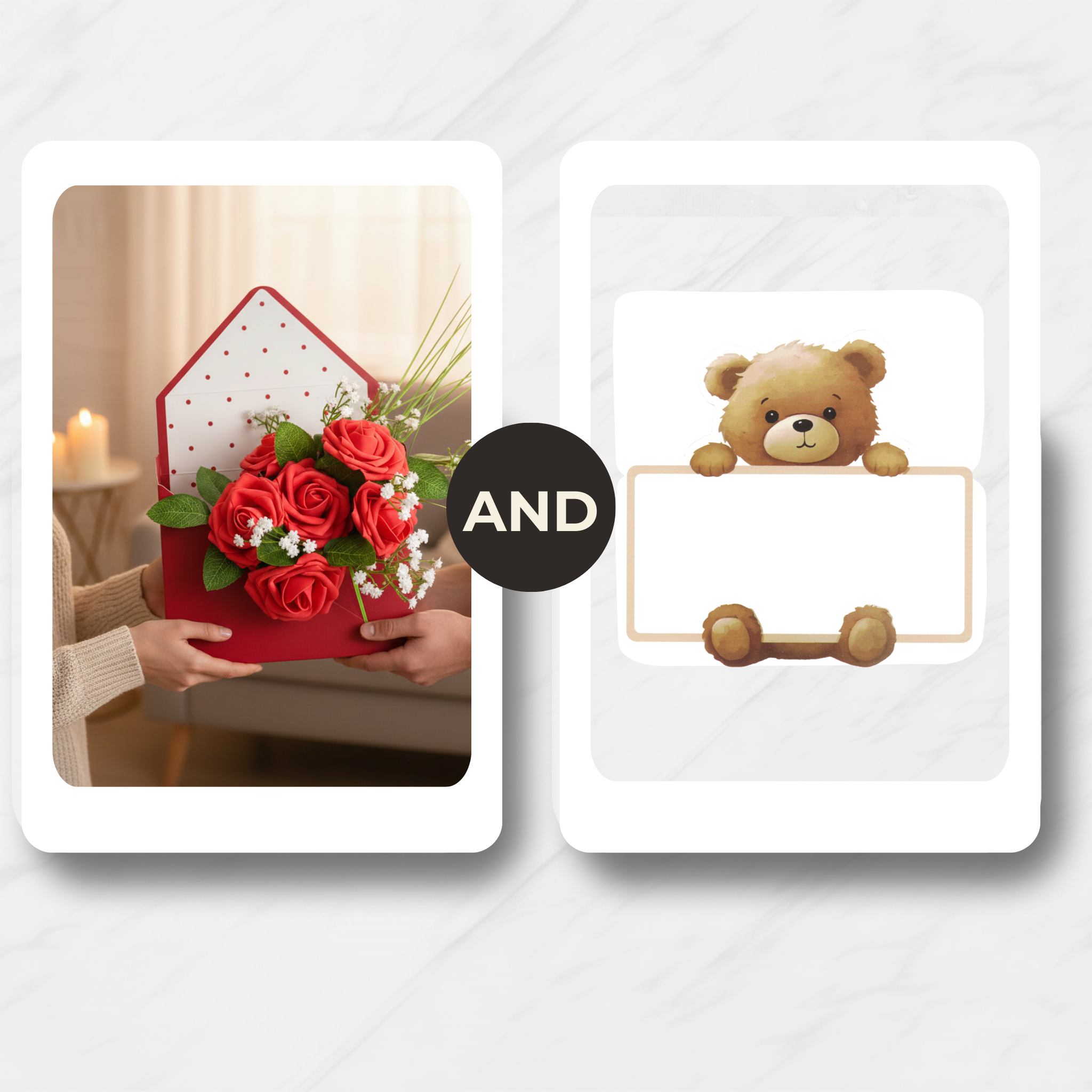 Red Rose Message Box (Artificial Flowers)