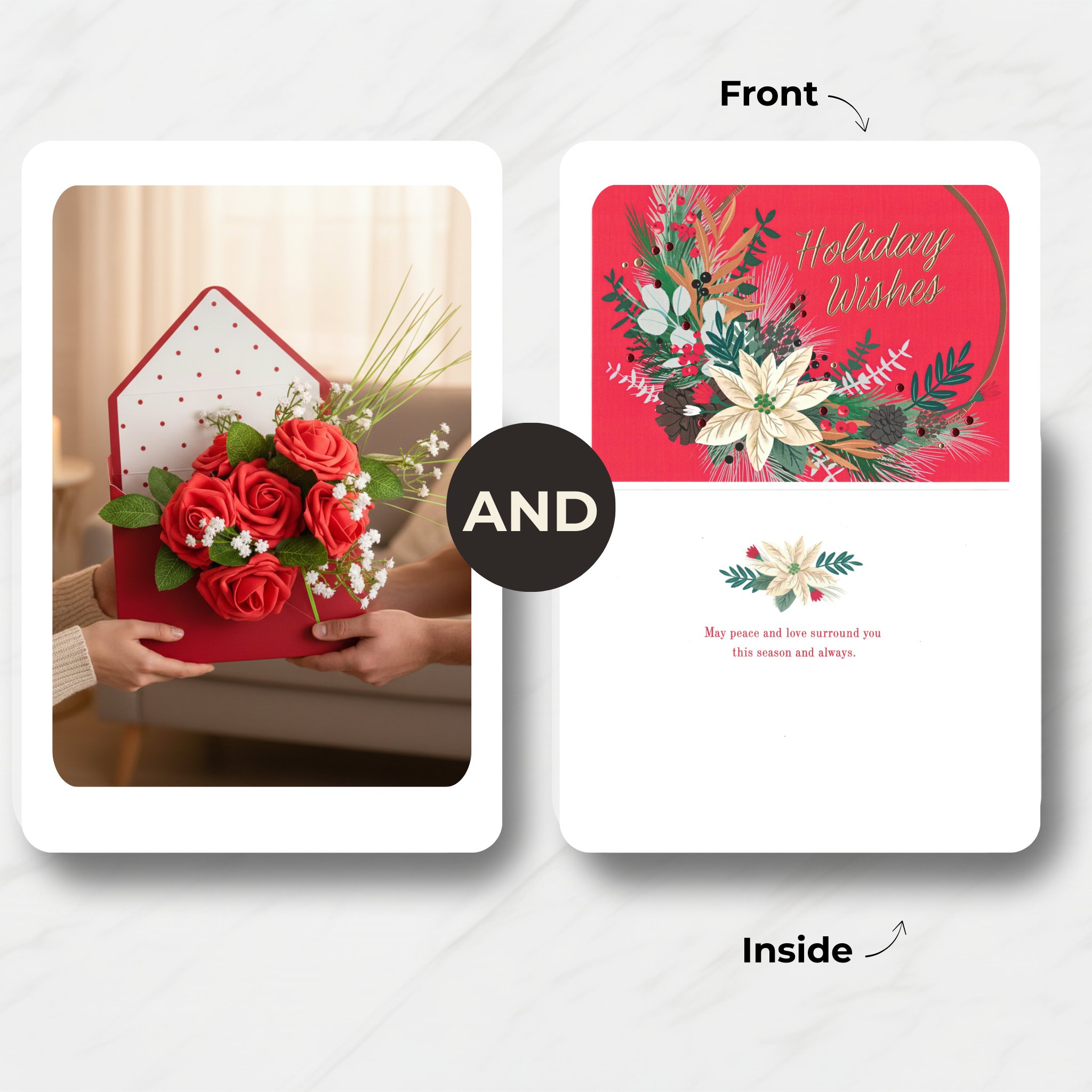 Red Rose Message Box (Artificial Flowers)