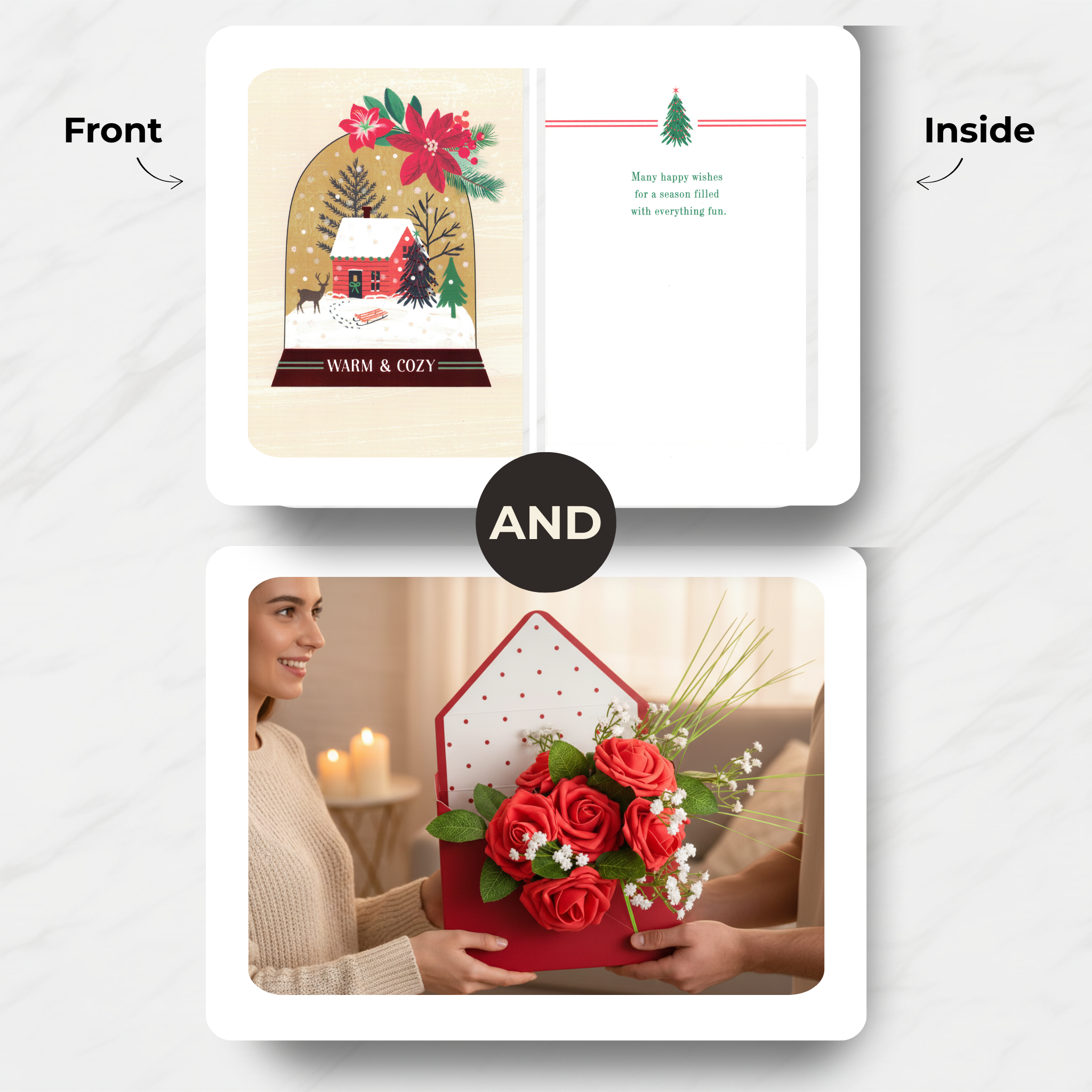 Red Rose Message Box (Artificial Flowers)
