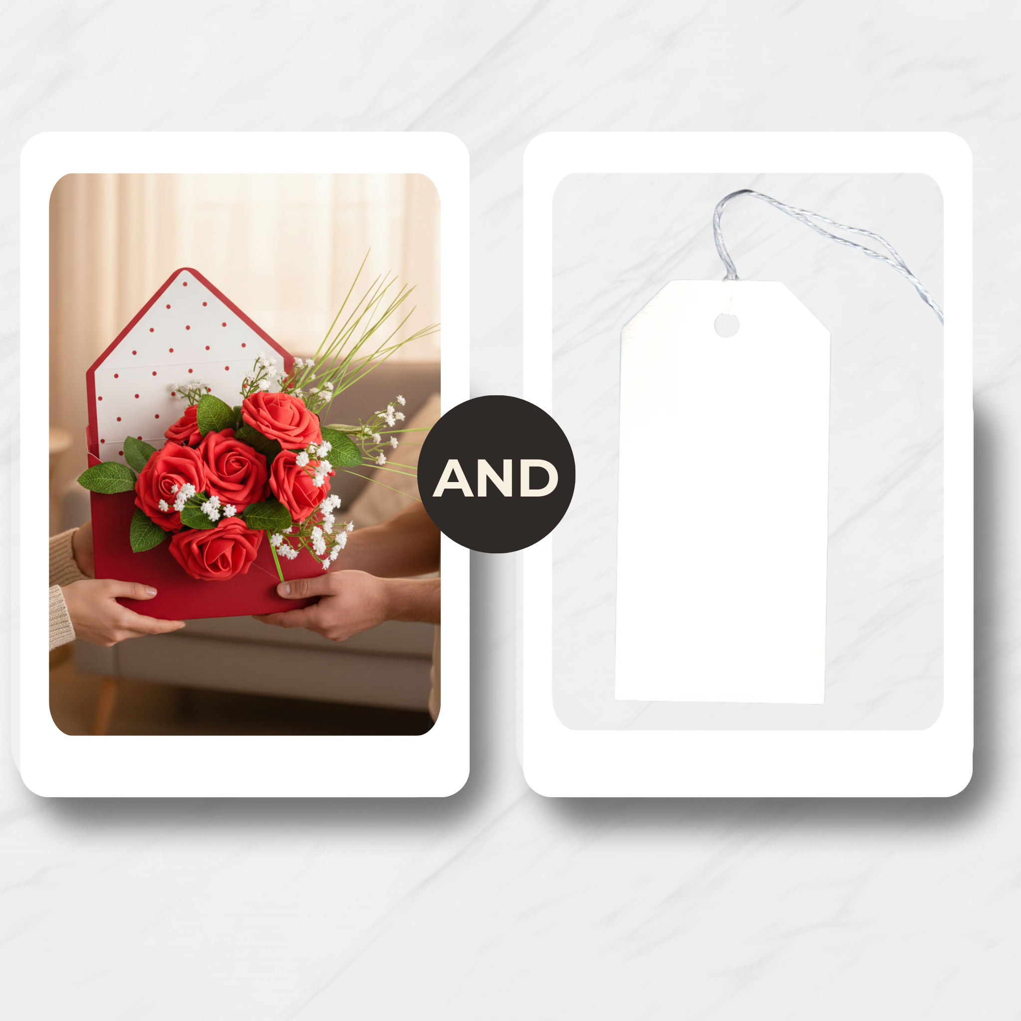 Red Rose Message Box (Artificial Flowers)