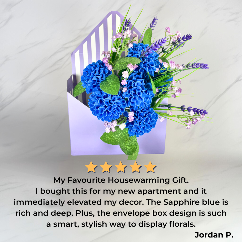 Sapphire Serenity Envelope (Artificial Flowers)