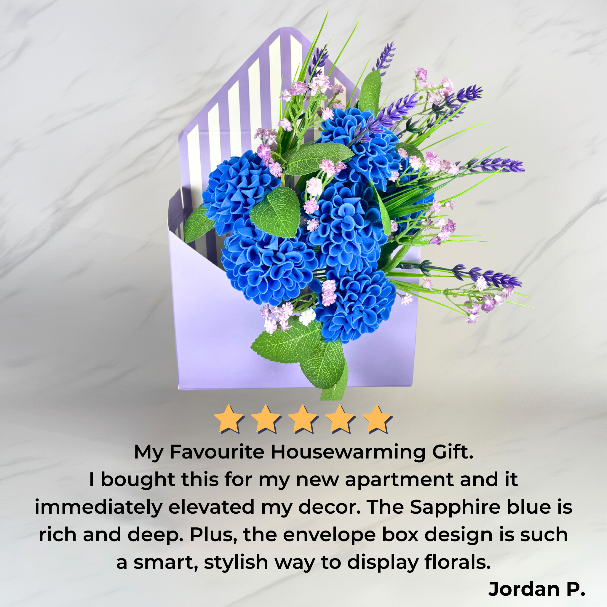 Sapphire Serenity Envelope (Artificial Flowers)
