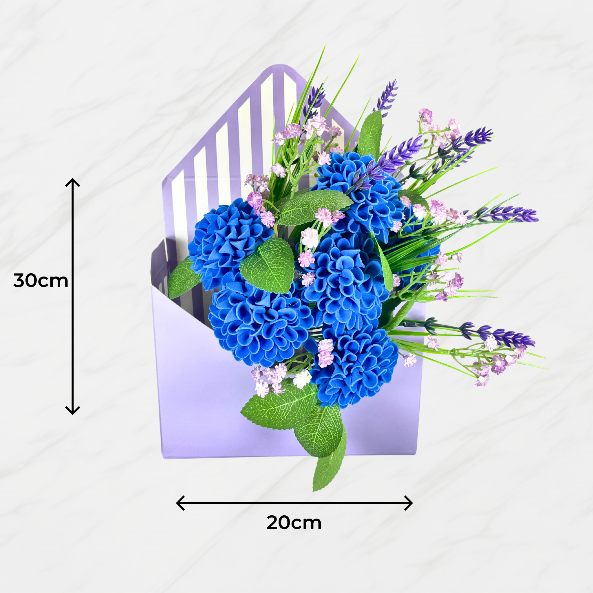 Sapphire Serenity Envelope (Artificial Flowers)