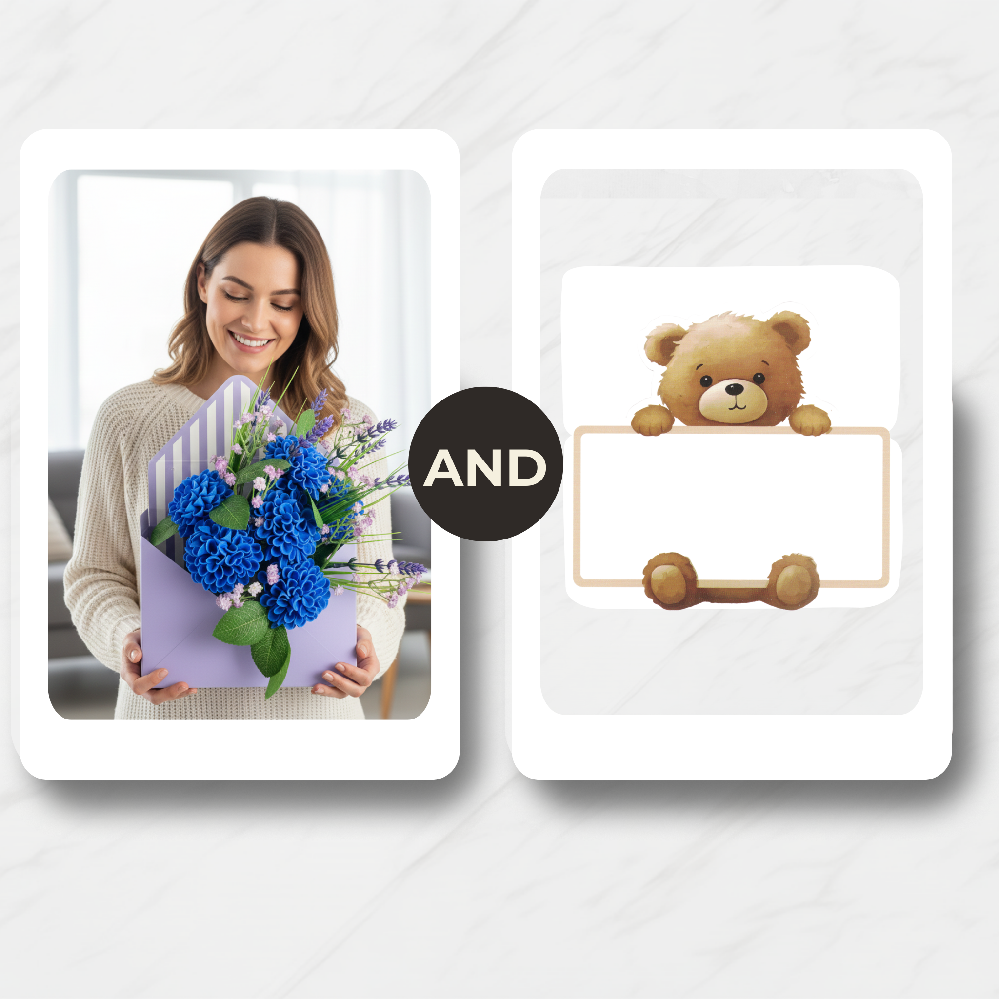 Sapphire Serenity Envelope (Artificial Flowers)