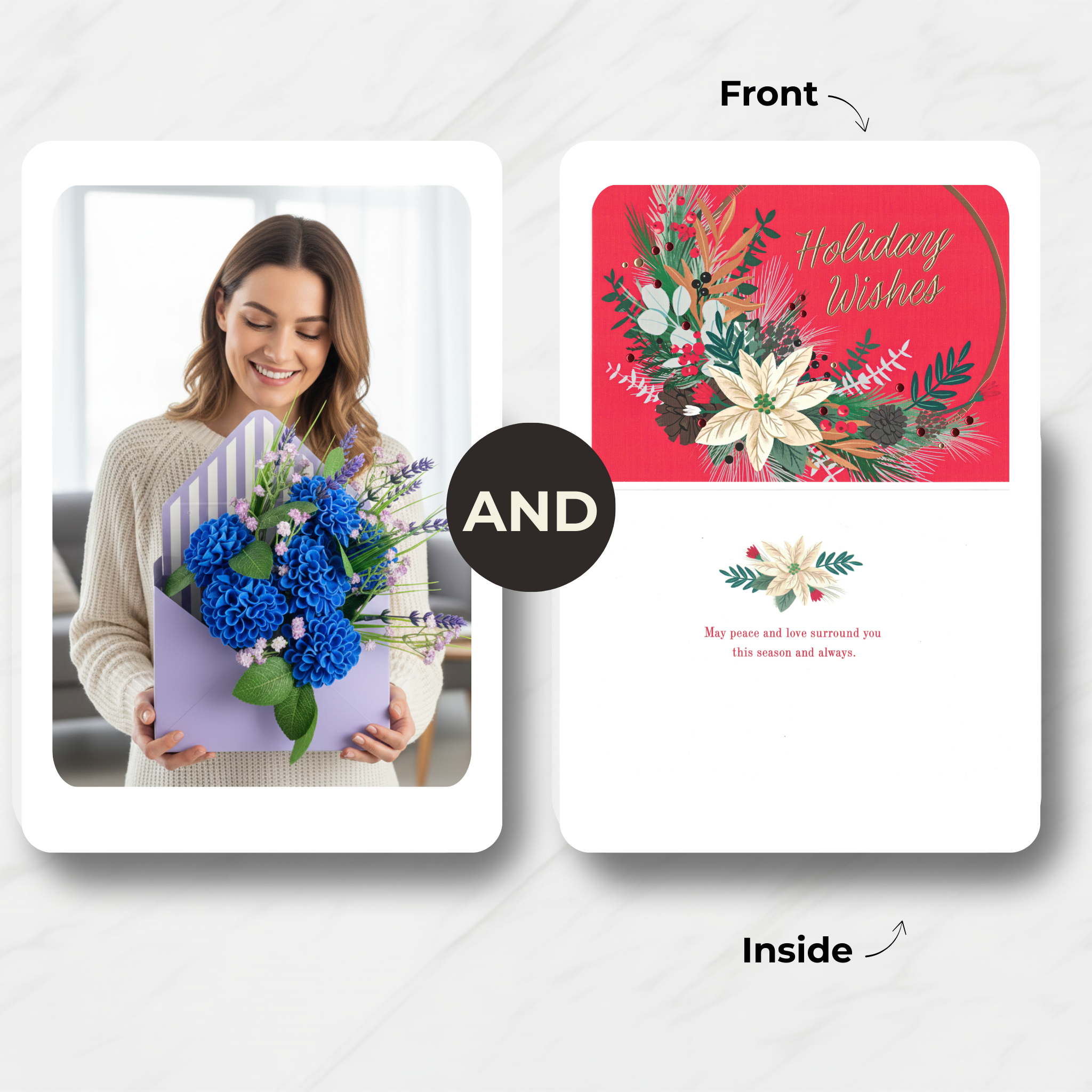 Sapphire Serenity Envelope (Artificial Flowers)