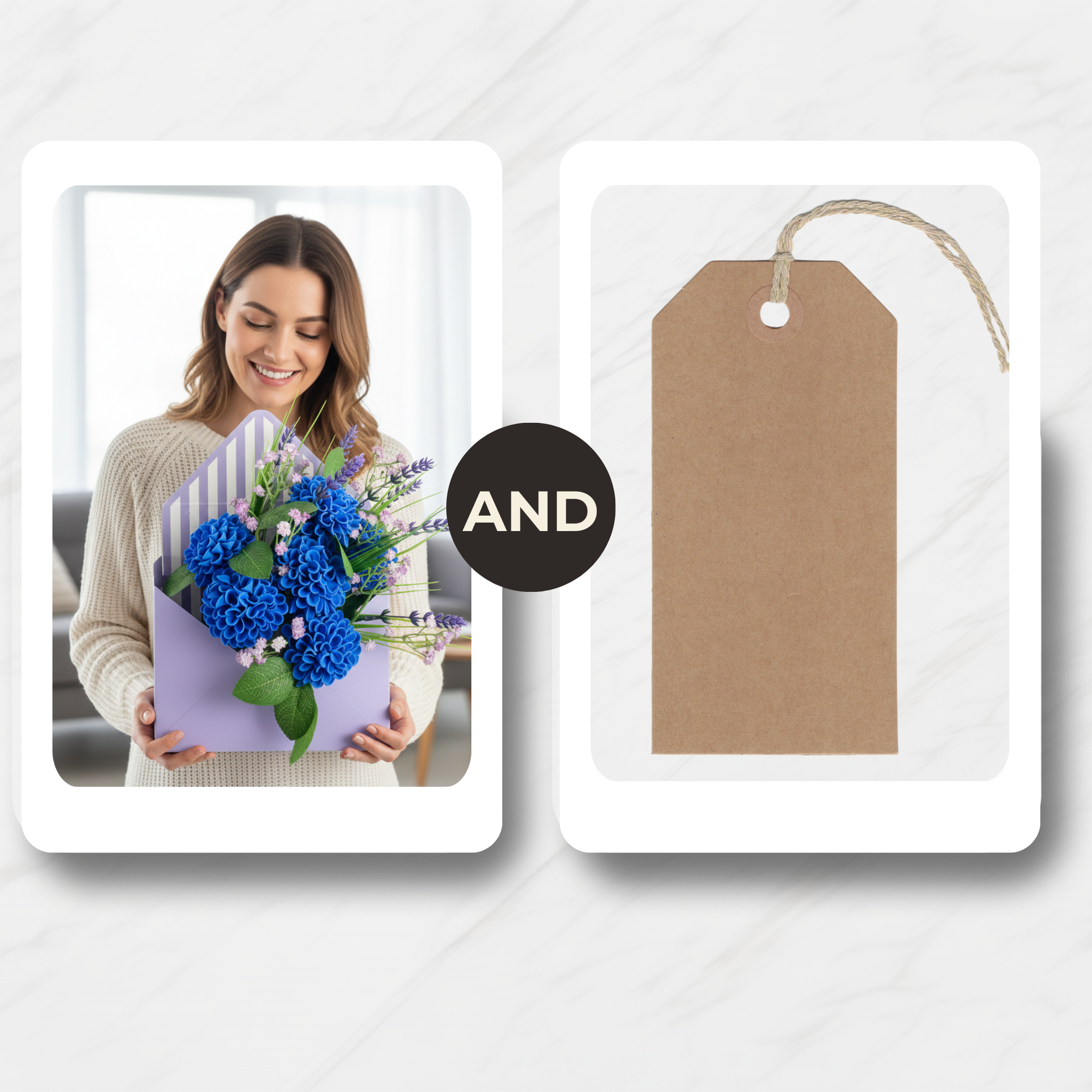 Sapphire Serenity Envelope (Artificial Flowers)