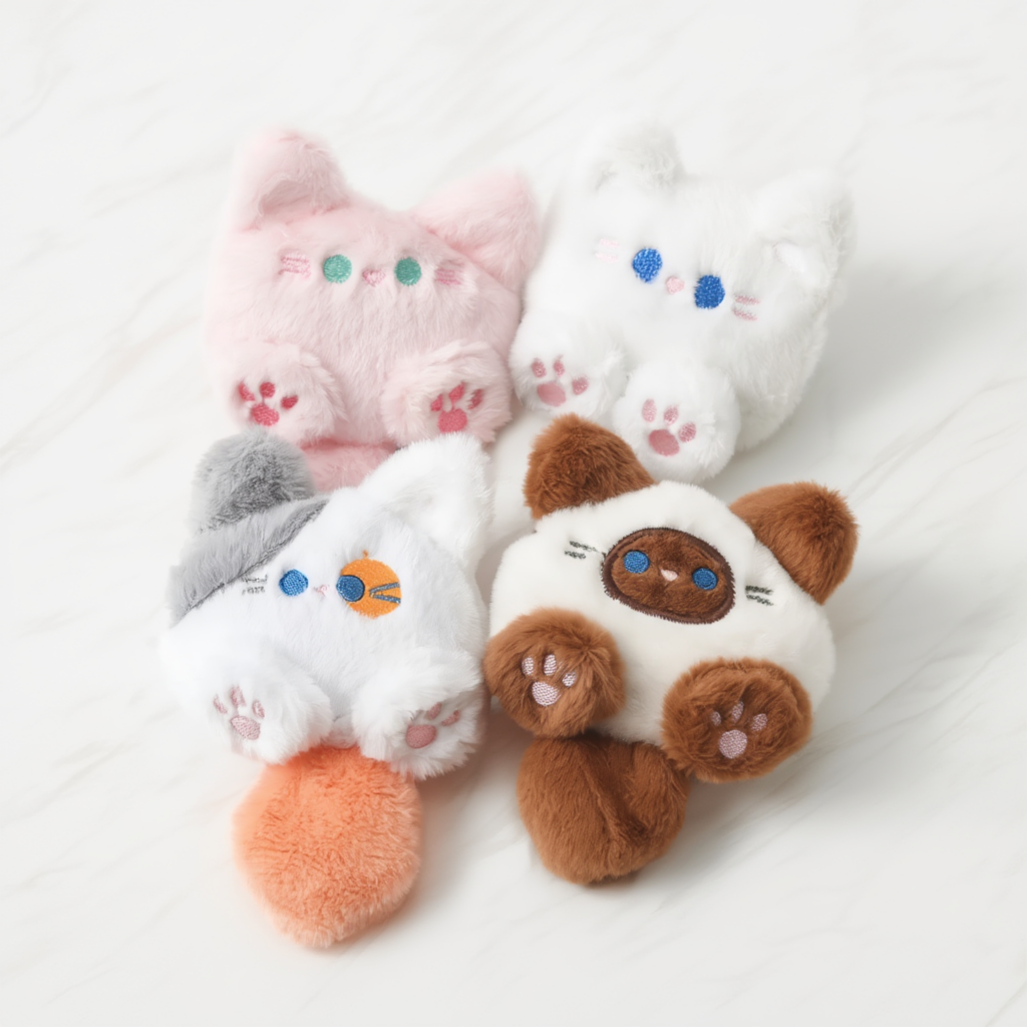 Fluffy Companion Plush Cat Keychain