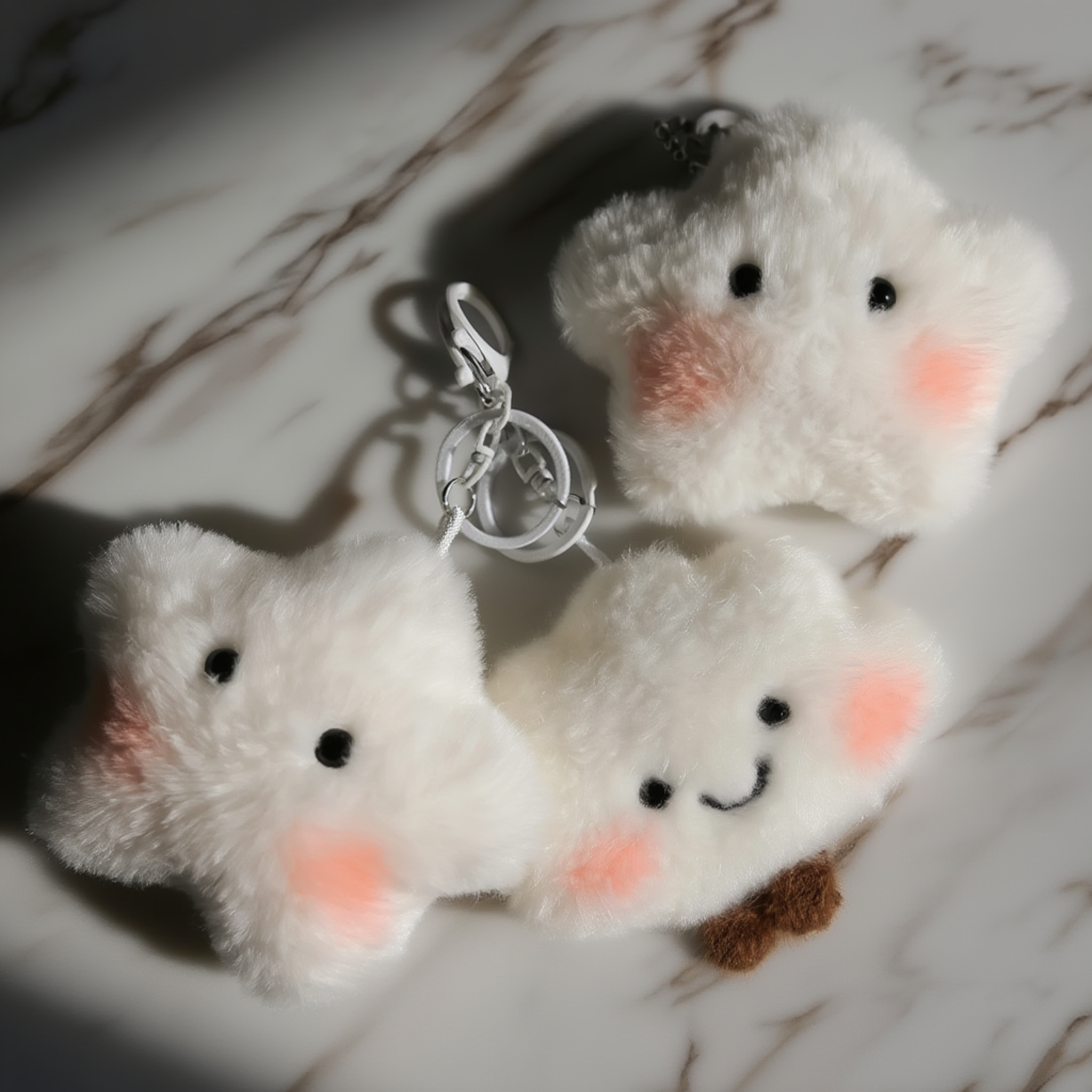 ✨ Snuggle Up Your Style: Fluffy Star & Cloud Keychains ✨