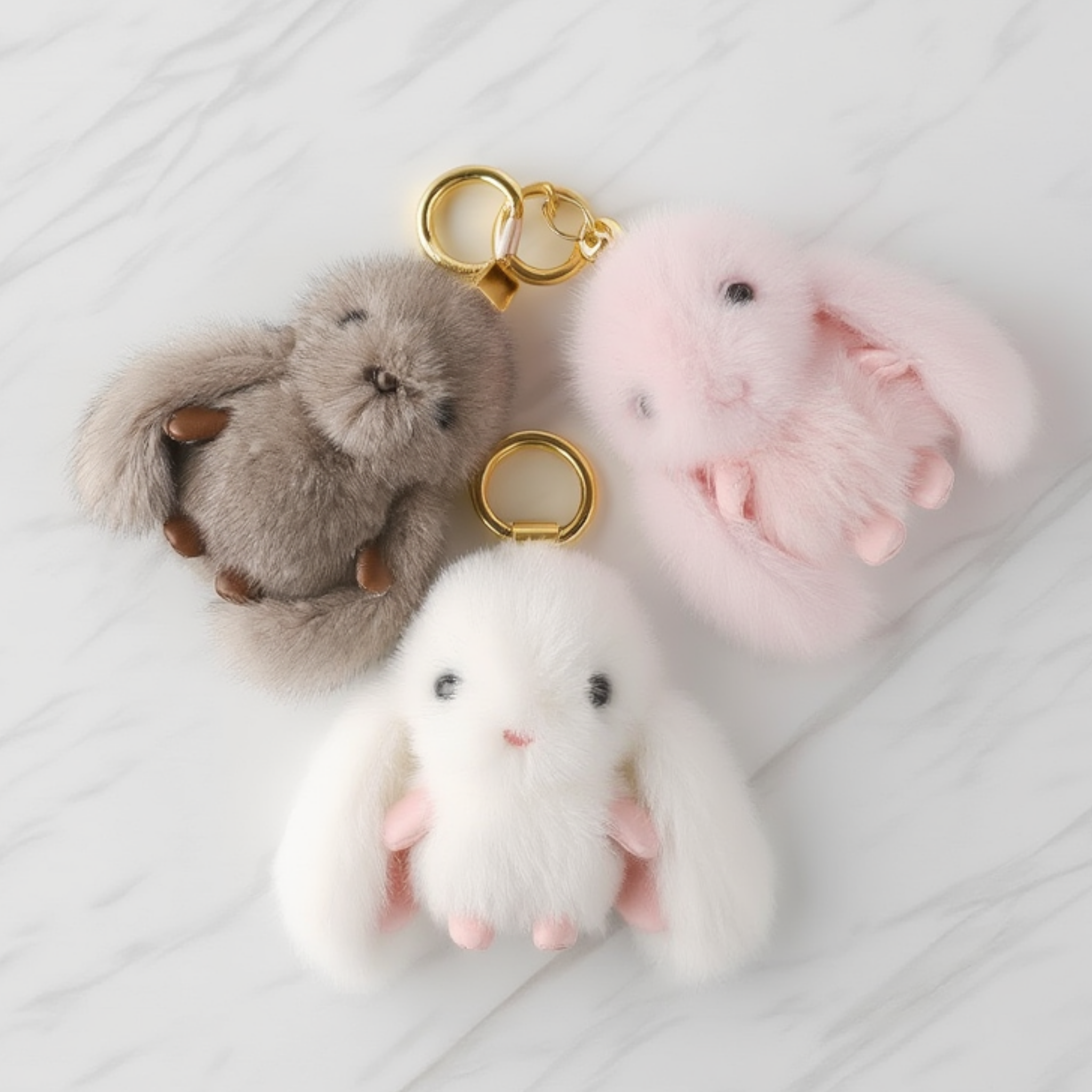 The "Cuddle Buddy" Fluffy Bunny Keychain