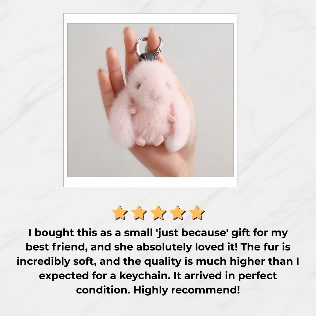 The "Cuddle Buddy" Fluffy Bunny Keychain