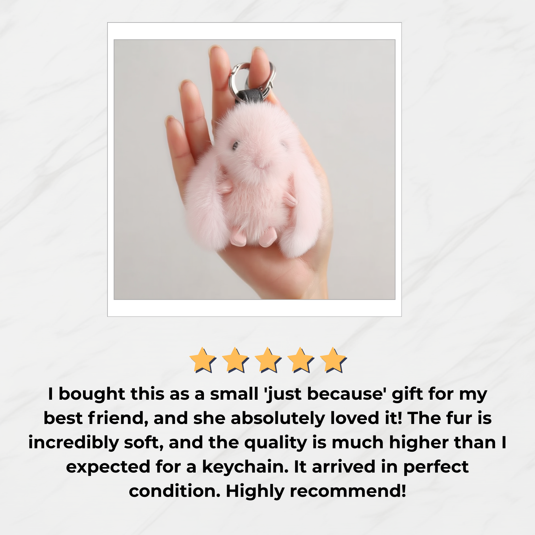 The "Cuddle Buddy" Fluffy Bunny Keychain